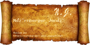 Nürnberger Jenő névjegykártya